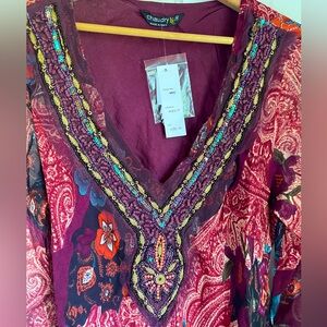 ‼️SOLD‼️Chaudry Beaded V-Neck Dress